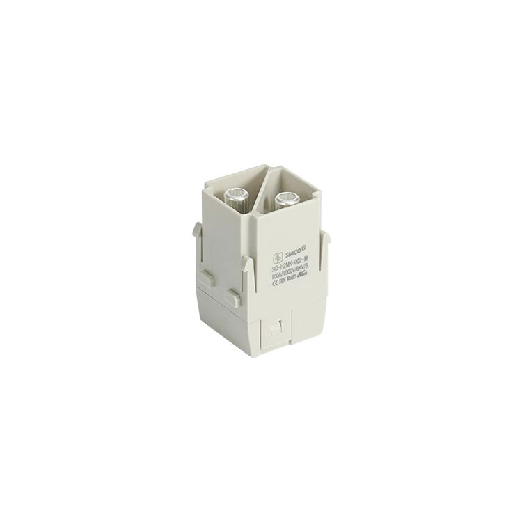 Conector de 2 pines para trabajo pesado H2MK-002, 100 A, terminal de tornillo axial