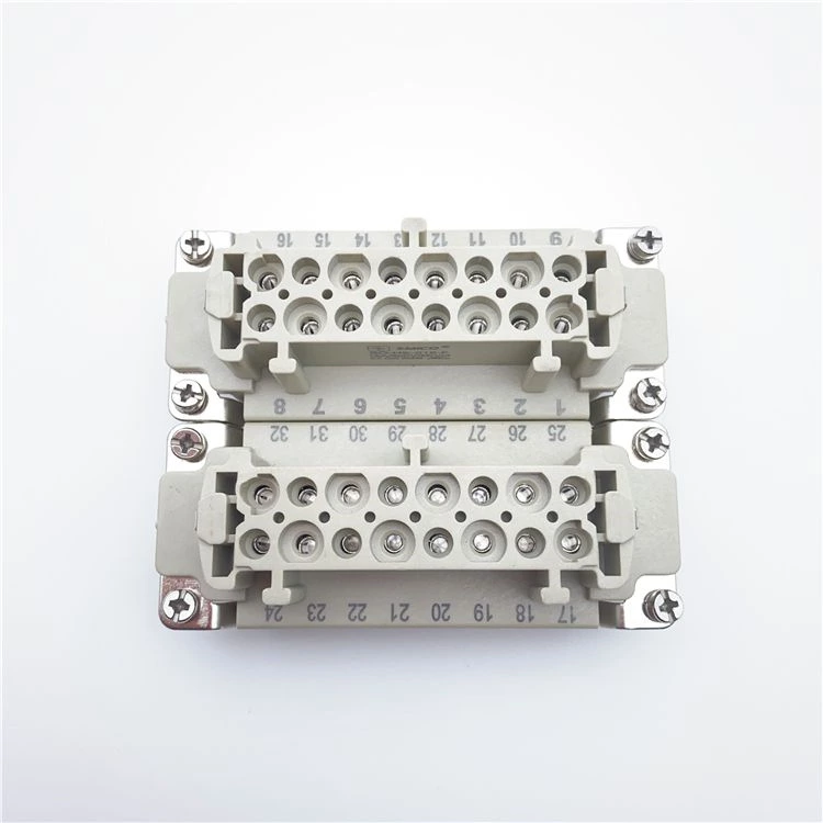 Conector de alimentación rectangular hembra de 32 pines para trabajo pesado