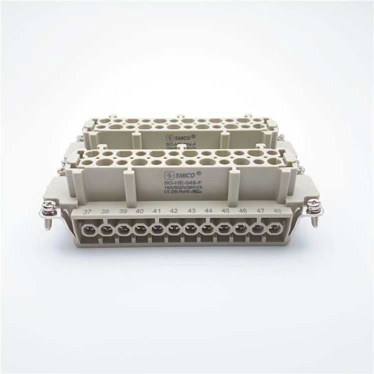 Conectores eléctricos automotrices HE-048, insertos hembra de 48 pines, IP65, uso para robort