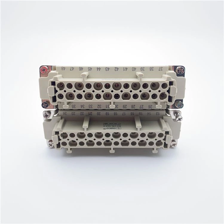 Conectores eléctricos automotrices HE-048, insertos hembra de 48 pines, IP65, uso para robort