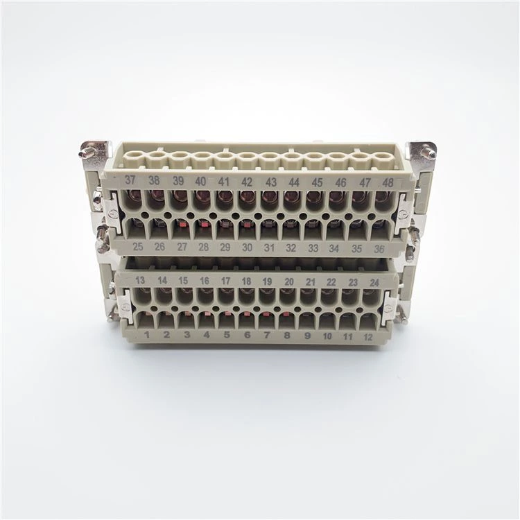 Conectores eléctricos automotrices HE-048, insertos hembra de 48 pines, IP65, uso para robort