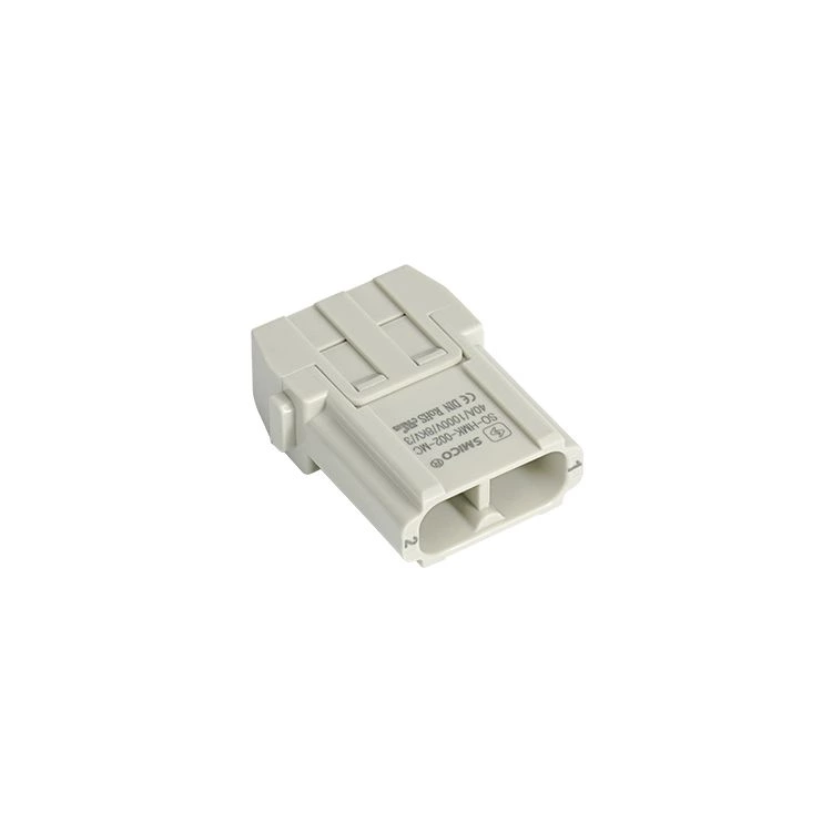 Conectores modulares HDC de 2 pines y 40 A con contactos plateados