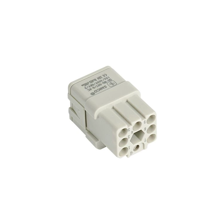Conectores multipolares de 7 pines de la serie HQ, conector compacto con contacto plateado