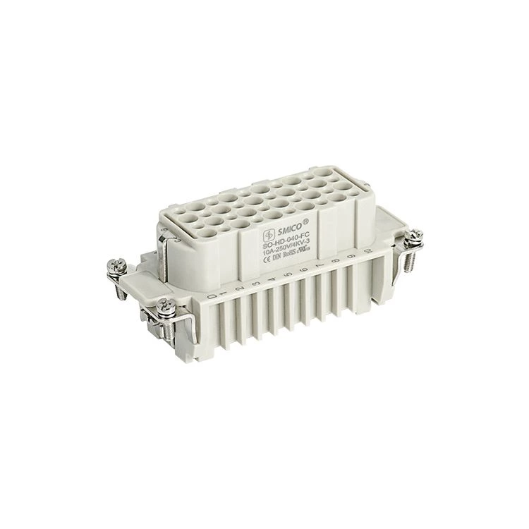Conector eléctrico multipines de alta resistencia HD-040, enchufe hembra múltiple