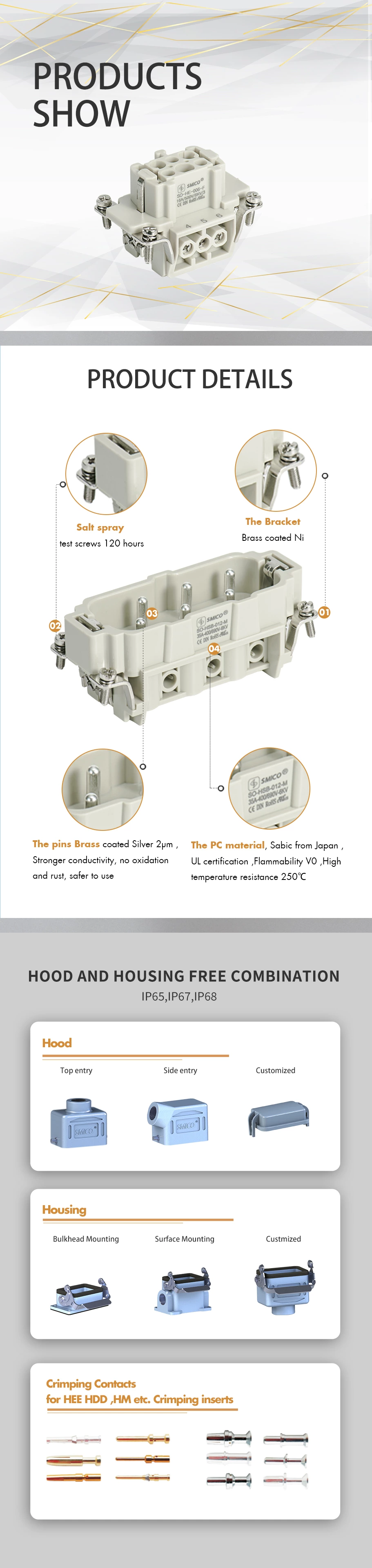 Conector de alta resistencia 09330062701 para solución industrial KUKA, hembra de 6 pines