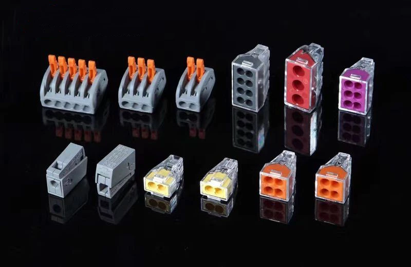 Conector de cable terminal 222-415 Conector compacto Conector de bloque de terminales de 5 palancas 28-12 AWG