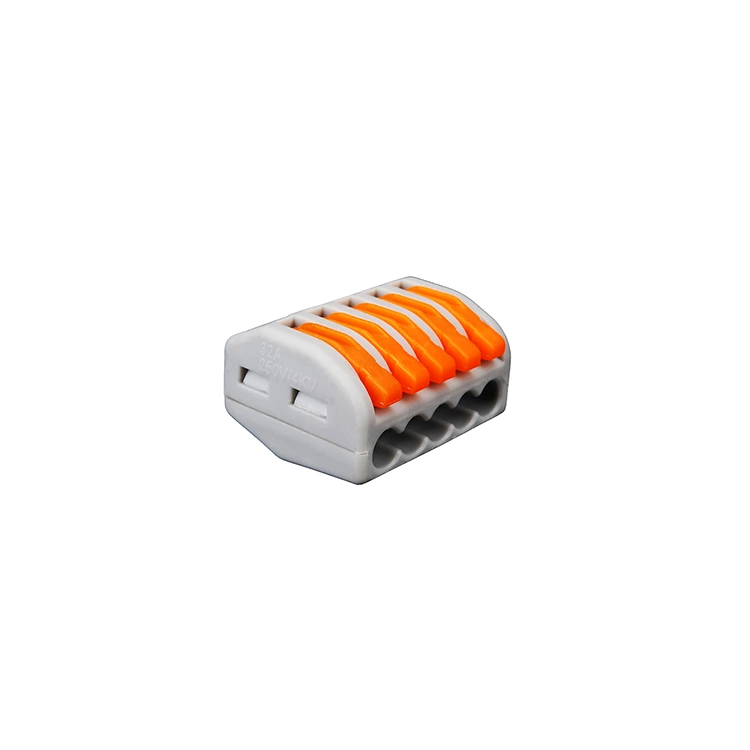 Conector de cable terminal 222-415 Conector compacto Conector de bloque de terminales de 5 palancas 28-12 AWG