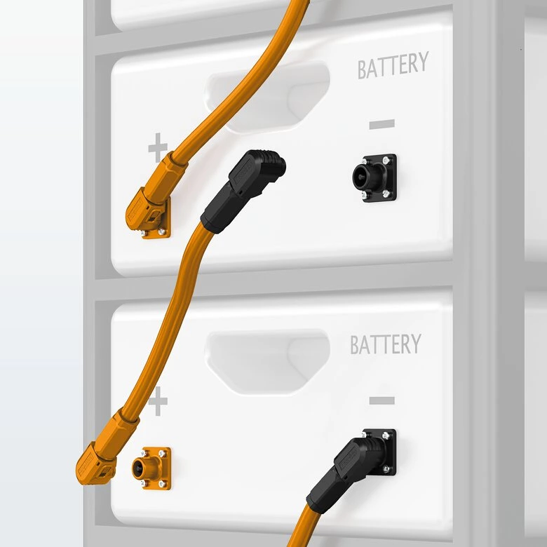 Contenedor de sistema de almacenamiento de energía de batería IP67 con carcasa negra, conector de barra colectora