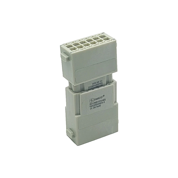 Conector macho de alta resistencia HMD-012-MQ de 12 pines con terminación de módulo de bloqueo rápido