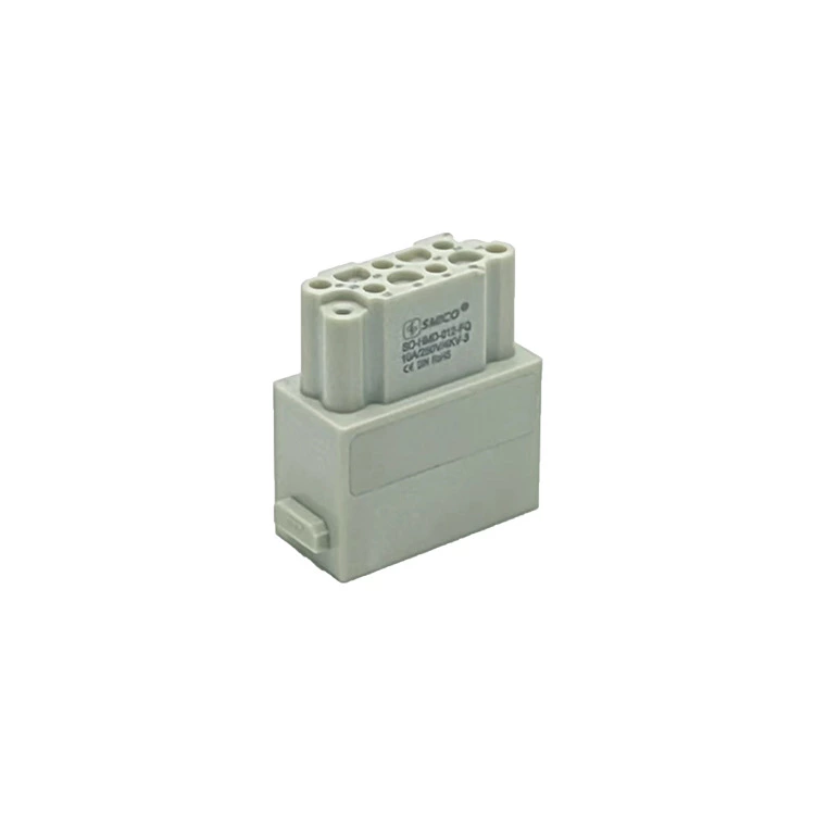 Conector macho de alta resistencia HMD-012-MQ de 12 pines con terminación de módulo de bloqueo rápido