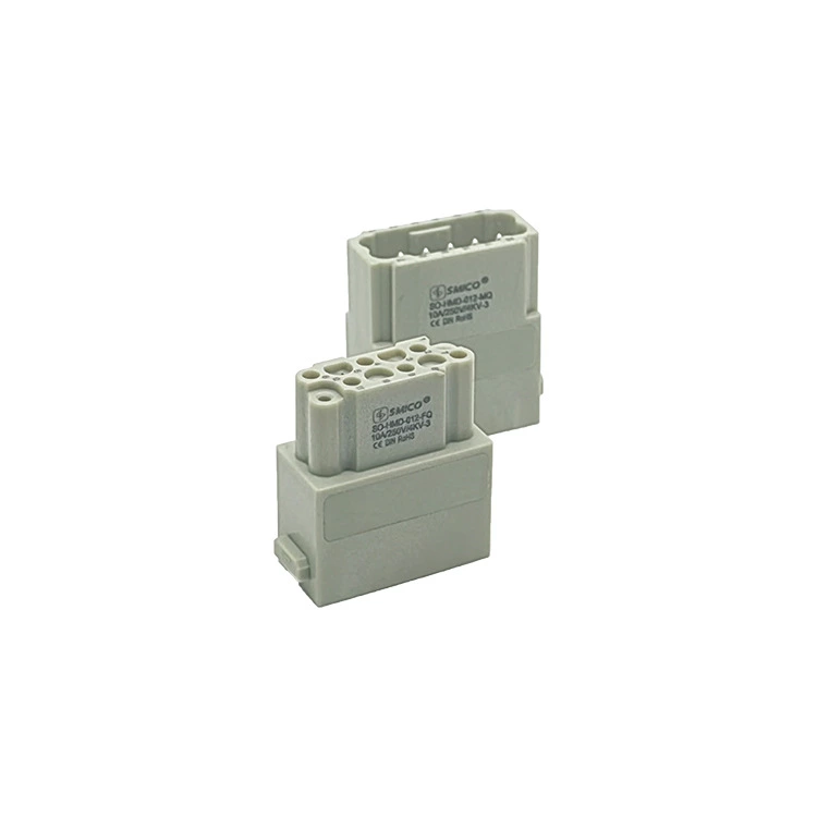 Conector macho de alta resistencia HMD-012-MQ de 12 pines con terminación de módulo de bloqueo rápido