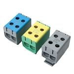 Bloques de terminales de distribución industrial de aluminio con conector de cable, rosca SOT5-50-2 para conector de Al/Cu, 2 x 50 mm²