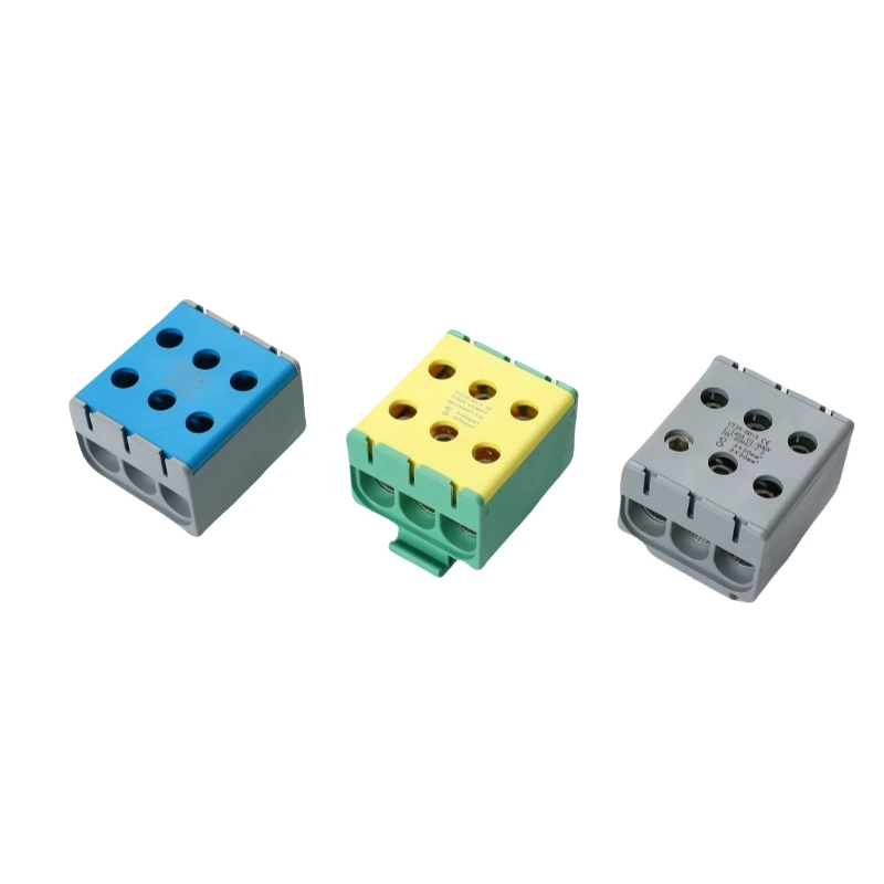 Bloques de terminales de conexión por tornillo para barras colectoras de aluminio de gran tamaño SOT5-50-3, 3 x 50 mm²