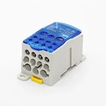 Bloque de terminales de tornillo para caja de distribución de energía con conductor de latón para riel DIN UKK 500A