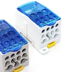 Bloque de terminales de tornillo para caja de distribución de energía con conductor de latón para riel DIN UKK 500A
