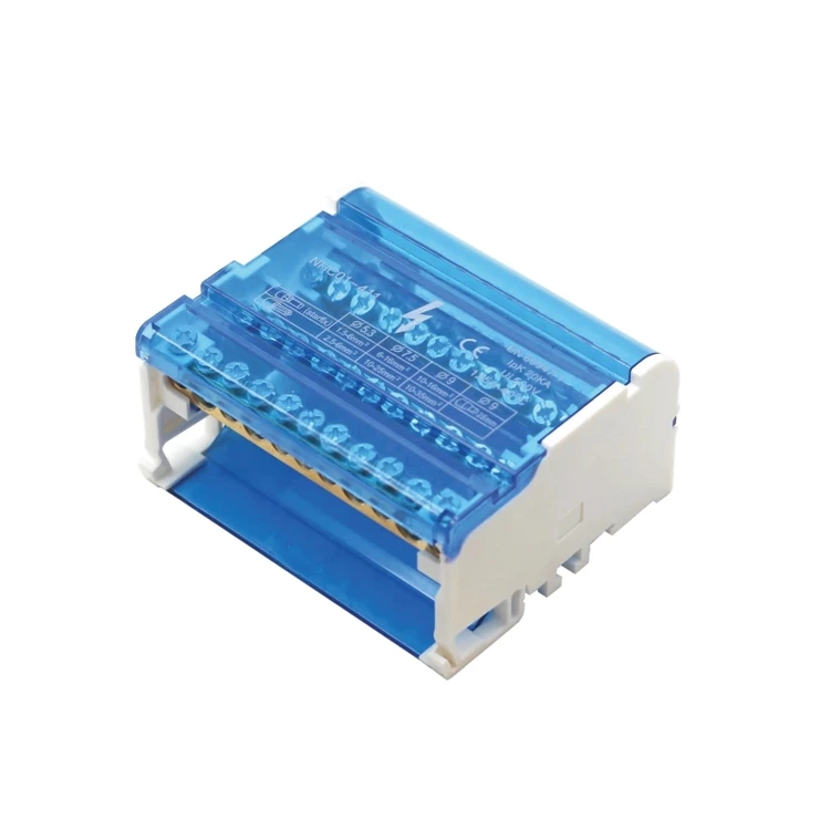 Distribuidores de potencia de latón con tornillo de montaje en riel de cuatro polos UKK 411/125 Caja de conexiones