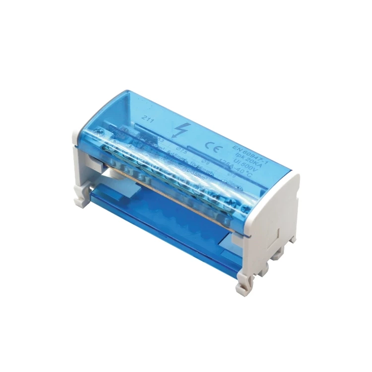 Bloque de terminales de riel DIN de dos polos UKK211/125, caja de conexiones con conector de latón para distribución de energía