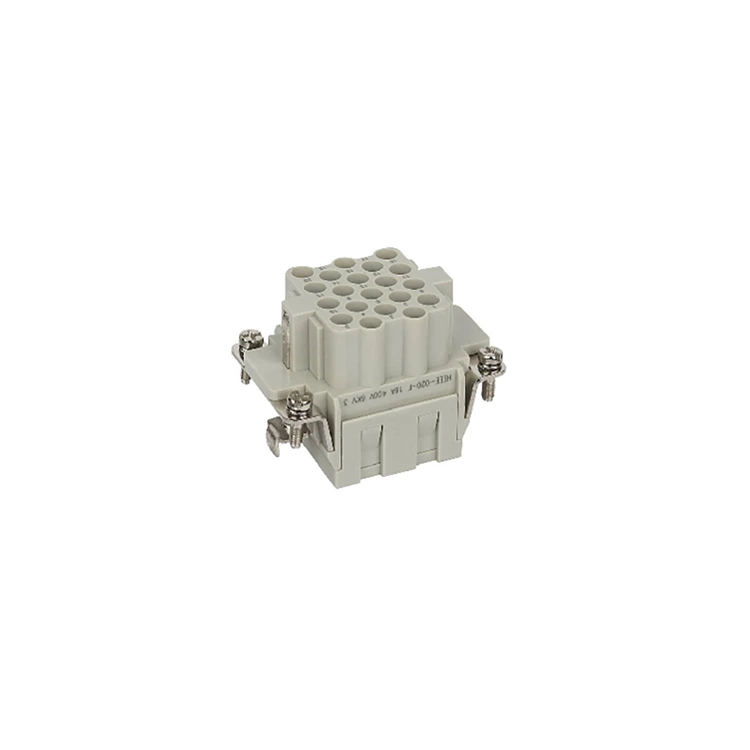 Conector rectangular de alta resistencia HEEE-020-FC de 20 pines, conector de crimpado de 16 A