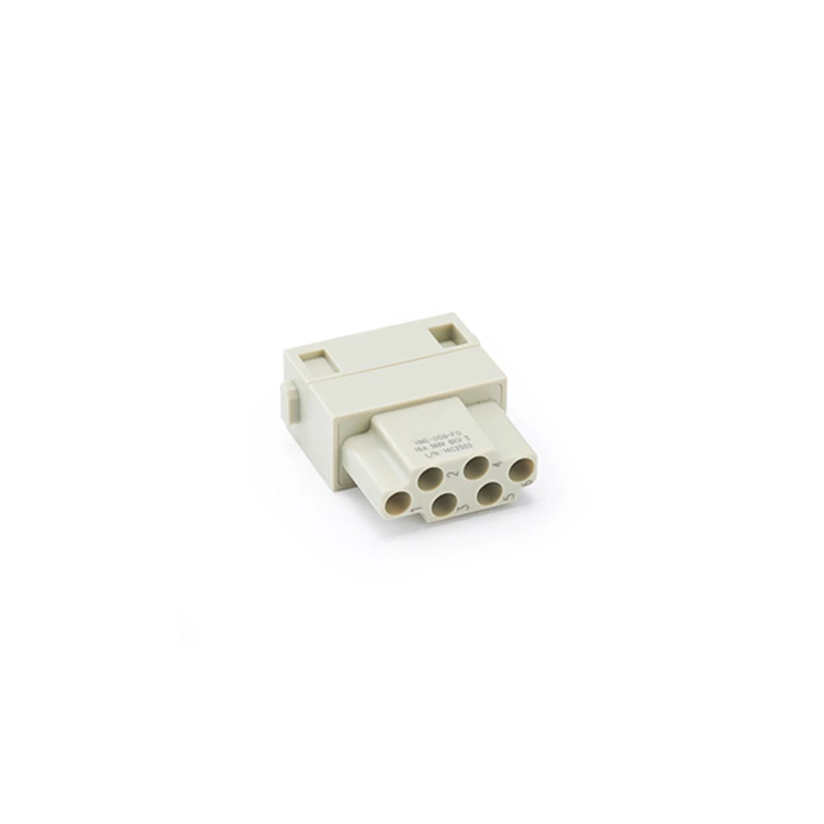 Conector eléctrico modular de 6 pines para trabajo pesado HME-006-FQ, terminal de inserción rápida 09140062733